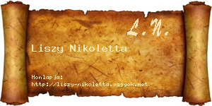 Liszy Nikoletta névjegykártya